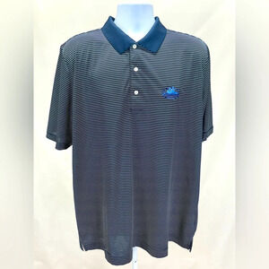 PAGE & TUTTLE Men’s navy stripe golf polo‎ size XL